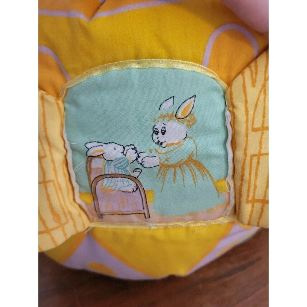 RARE Easter Egg Plush Home With Plush Rabbit Family Stuffed Animals
